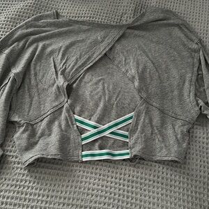 Free People backless long sleeve top